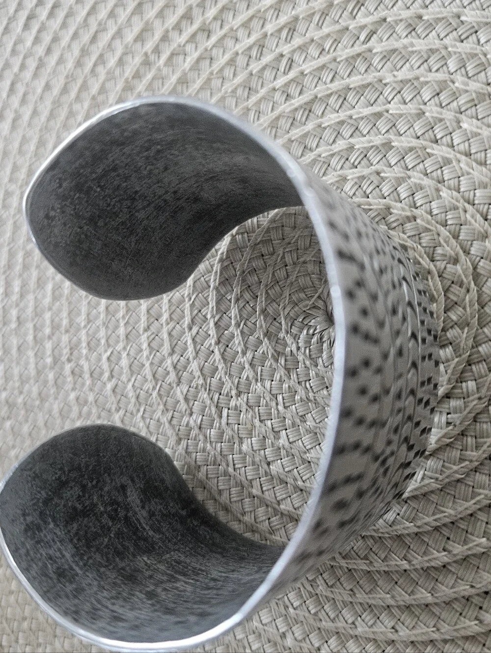 Silver-Tone Patterned Cuff Bracelet From Africa